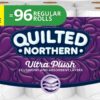 Quilted Northern Ultra Plush Toilet Paper, 48 Double Rolls, 48 = 96 Regular Rolls, 3 Ply Bath Tissue, 4 Pack of 12 Rolls