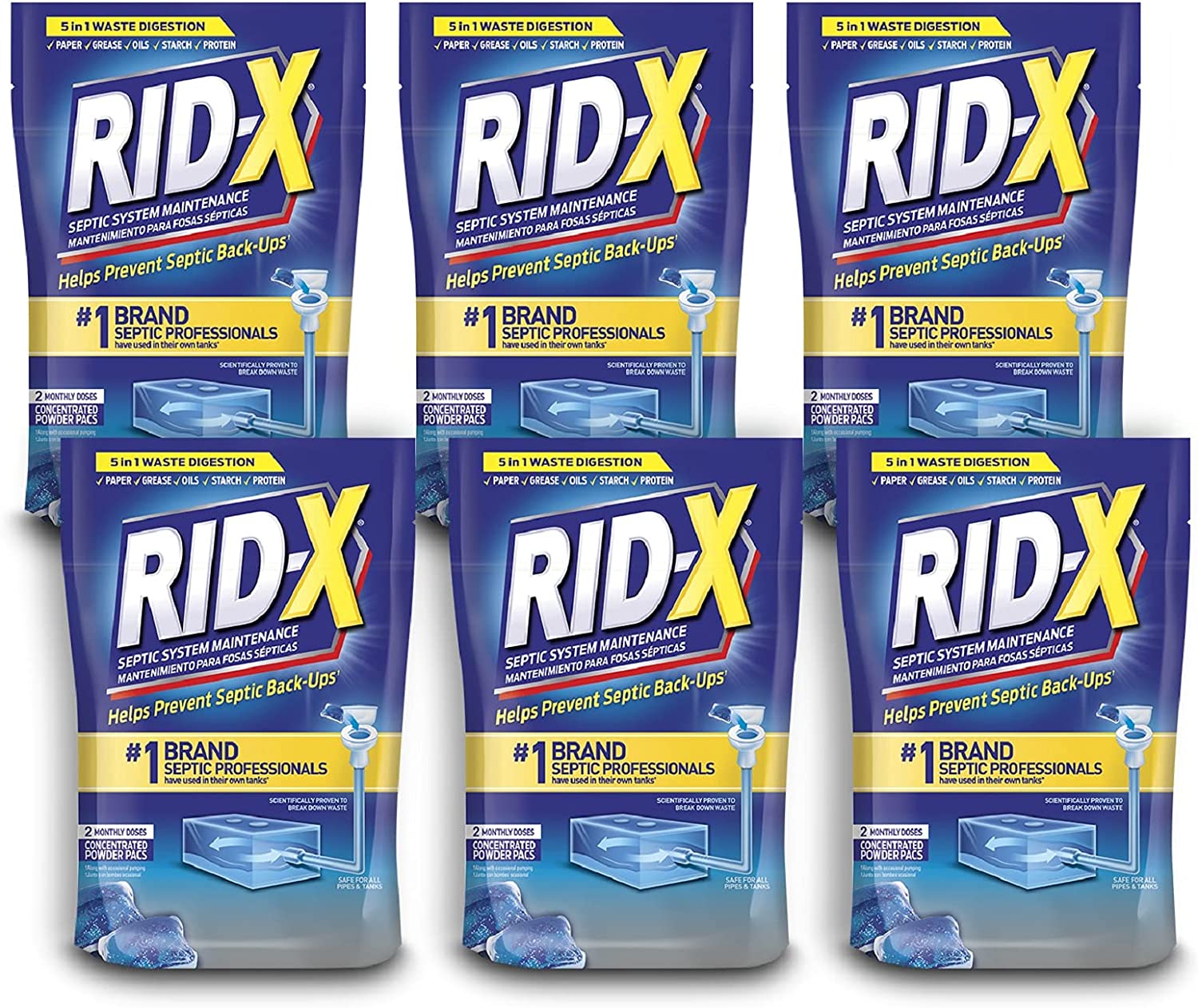 Rid-x Septic Treatment, 12 Month Supply of Septi-Pacs, 12.6 oz