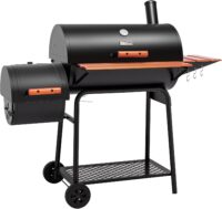 Royal Gourmet Cd1824en 24 Charcoal Grill Outdoor Smoker with Side Tables, Black