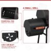 Royal Gourmet CC1830W 30 Barrel Charcoal Grill with Side Table, 627 Square Inches, Outdoor Backyard, Patio and Parties, Black