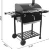 Royal Gourmet CD1824EN 24” Charcoal Grill Outdoor Smoker with Side Tables Backyard Griller Party BBQ Picnic Patio Cooking, Black