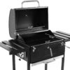 Royal Gourmet CD1824EN 24” Charcoal Grill Outdoor Smoker with Side Tables Backyard Griller Party BBQ Picnic Patio Cooking, Black