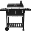 Royal Gourmet CD1824EN 24” Charcoal Grill Outdoor Smoker with Side Tables Backyard Griller Party BBQ Picnic Patio Cooking, Black
