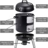 SUNLIFER 20.5 Inch Vertical Charcoal Smoker and Grill Combo, Heavy-Duty BBQ Smokers for Outdoor Cooking Camping