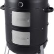 SUNLIFER 20.5 Inch Vertical Charcoal Smoker and Grill Combo, Heavy-Duty BBQ Smokers for Outdoor Cooking Camping