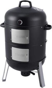 SUNLIFER 20.5 Inch Vertical Charcoal Smoker and Grill Combo, Heavy-Duty BBQ Smokers for Outdoor Cooking Camping