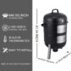 SUNLIFER 20.5 Inch Vertical Charcoal Smoker and Grill Combo, Heavy-Duty BBQ Smokers for Outdoor Cooking Camping