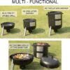 SUNLIFER 20.5 Inch Vertical Charcoal Smoker and Grill Combo, Heavy-Duty BBQ Smokers for Outdoor Cooking Camping