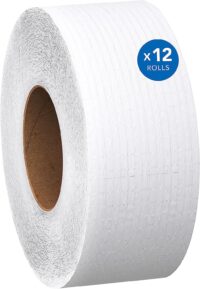 Scott® 100% Recycled Fiber High-Capacity Jumbo Roll Toilet Paper (67805), 2-Ply, White, Non-perforated, (1,000'/Roll, 12 Rolls/Case, 12,000'/Case)