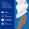 Scott® 100% Recycled Fiber High-Capacity Jumbo Roll Toilet Paper (67805), 2-Ply, White, Non-perforated, (1,000'/Roll, 12 Rolls/Case, 12,000'/Case)