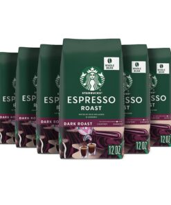 Starbucks Dark Roast Whole Bean Coffee, Espresso Roast, 100% Arabica, 6 bags (12 oz. each)