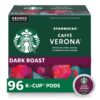 Starbucks K-Cup Coffee Pods, Dark Roast Coffee, Caffè Verona for Keurig Brewers, 100% Arabica, 4 boxes (96 pods total)