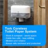 Tork Coreless High-Capacity Toilet Paper Roll White T7, Universal, 2-ply, 36 x 1100 sheets, 472882