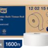 Tork Jumbo Toilet Paper Roll White T1, Advanced, 2-ply, 6 x 1600 feet, 12021502