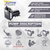 Trupow 1/2HP 1450GPH 115-Volt Cast Iron Portable Electric Power Utility Transfer Water Pump with Suction Strainer and Kits