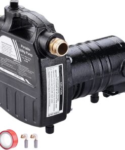 Trupow 1.2HP 1450GPH 115-Volt Cast Iron Portable Electric Power Utility Transfer Water Pump with Suction Strainer and Kits