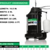 WAYNE CDU790 - 1/3 HP Submersible Cast Iron and Stainless Steel Sump Pump with Integrated Vertical Float Switch - Up to 4,600 Gallons Per Hour - Heavy Duty Basement Sump Pump , Black