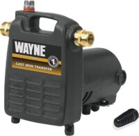 WAYNE PC4 1/2 HP Cast Iron Portable Electric Water Transfer Pump, Black - Removes or Transfers Up To 1,600 Gallons Per Hour