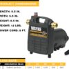 WAYNE PC4 1/2 HP Cast Iron Portable Electric Water Transfer Pump, Black - Removes or Transfers Up To 1,600 Gallons Per Hour