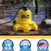 WAYNE Waterbug 1/6 HP 1350 GPH Submersible Multi-Flo Technology-Water Removal and Transfer Pump, Yellow