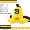 WAYNE Waterbug 1/6 HP 1350 GPH Submersible Multi-Flo Technology-Water Removal and Transfer Pump, Yellow