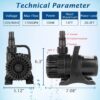 WaterRebirth (1700GPH-120W,UL listed) PS- High Flow Submersible Water Pump - Pond Pump - Submersible Pump - Water Fountain Pump - Aquarium Pump,PS-1700