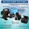WaterRebirth (7000GPH-320W, UL listed) High Flow Submersible Water Pump - Pond Pump - Submersible Pump - Water Fountain Pump - Aquarium Pump,PS- 7000