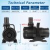 WaterRebirth (8600GPH 520W, UL listed) High Flow Submersible Water Pump - Pond Pump - Submersible Pump - Water Fountain Pump - Aquarium Pump,PS-8600