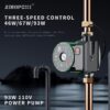 ZeroPone Hot Water Recirculating Pump, 93W Water Circulator Pump NPT 3/4" w/NPT 1/2" Adapter, Stainless Steel Head,15-6S 3 Speed Control for Electric Water Heater System ZeroPone Hot Water Recirculating Pump, 93W Water Circulator Pump NPT 3/4" w/NPT 1/2" Adapter, Stainless Steel Head,15-6S 3 Speed Control for Electric Water Heater System