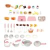 Kitchen Set for Kids 49 Pcs Pretend Play Cook, Sink, Light, Cutting Food, Steam, Water Features, by VALESSATI Kitchen Set for Kids 49 Pcs Pretend Play Cook, Sink, Light, Cutting Food, Steam, Water Features, by VALESSATI