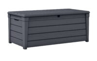 Keter Brightwood Outdoor All-Weather 120 Gallon Plastic and Resin Deck Box, Anthracite Gray