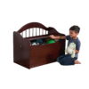 KidKraft Limited Edition Wooden Toy Box and Bench with Handles, Espresso