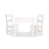 Melissa & Doug Wooden Kids Table and 2 Chairs Set - White Furniture for Playroom