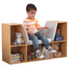 KidKraft Bookcase with Reading Nook, 6 Shelves, Natural