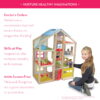 Melissa & Doug Wooden Hi-Rise Dollhouse With 15 Furniture Pieces, Garage, Working Elevator