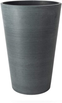 Algreen Valencia Round Outdoor Planter Pot, Charcoal Gray, 16"
