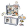 Kitchen Set for Kids 45 Pcs Pretend Play Cook, Sink, Light, Sound, Cutting Food, Steam and Water Features, by VALESSATI