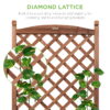 Best Choice Products 60in Mobile Wood Planter Box & Diamond Lattice Trellis, w/ Drainage Holes, Optional Wheels - Walnut