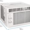 hOmeLabs 5000 BTU Window Mounted Air Conditioner - 7-Speed Window AC Unit Small Quiet Mechanical Controls 2 Cool and Fan Settings with Installation Kit Leaf Guards Washable Filter - Indoor Room AC