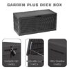 Vineego Outdoor All-Weather 100 Gallon Resin Deck Box, Black