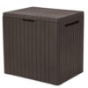 Keter City Lawn and Garden Storage 30 Gallon Plastic and Resin Deck Box, Brown