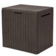 Keter City Lawn and Garden Storage 30 Gallon Plastic and Resin Deck Box, Brown