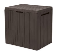 Keter City Lawn and Garden Storage 30 Gallon Plastic and Resin Deck Box, Brown
