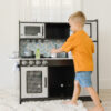 Melissa & Doug Wooden Chef’s Pretend Play Toy Kitchen With “Ice” Cube Dispenser – Charcoal