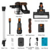 INSE Cordless Vacuum Cleaner, 6-in-1 Stick Vacuum Cleaner with Detachable Battery, 25kPa Strong Suction, Extra Large Dustbin, Powerful Brushless Motor, Ultra Quiet Lightweight