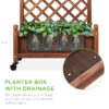 Best Choice Products 60in Mobile Wood Planter Box & Diamond Lattice Trellis, w/ Drainage Holes, Optional Wheels - Walnut