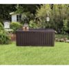 Keter Rockwood Outdoor Plastic Deck Box, All-Weather Resin Storage, 150 Gal, Grey