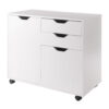 Winsome Wood Halifax 2-Section Mobile Filing Cabinet, White Finish