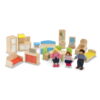 Melissa & Doug Wooden Hi-Rise Dollhouse With 15 Furniture Pieces, Garage, Working Elevator