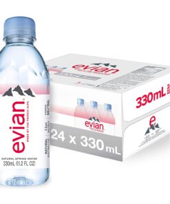evian Natural Spring Water 330 mL/11.2 Fl Oz (Pack of 24) Mini-Bottles, Naturally Filtered Spring Water Small Water Bottles